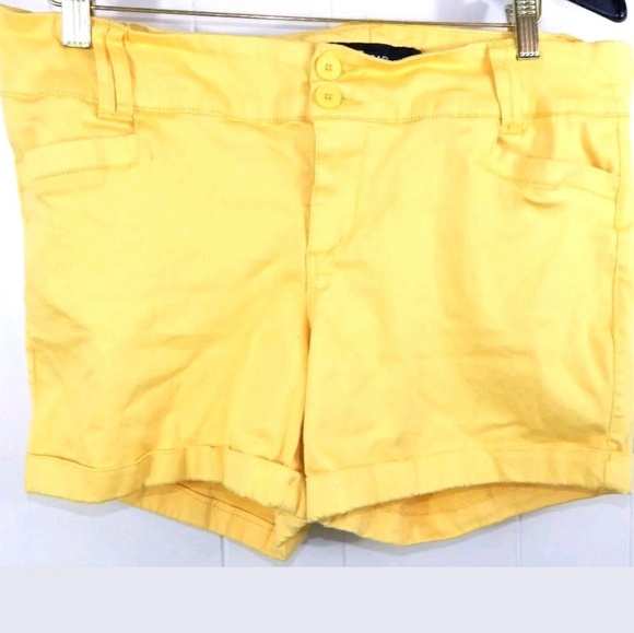 torrid Pants - Torrid Yellow Cuffed Sateen Dress Shorts